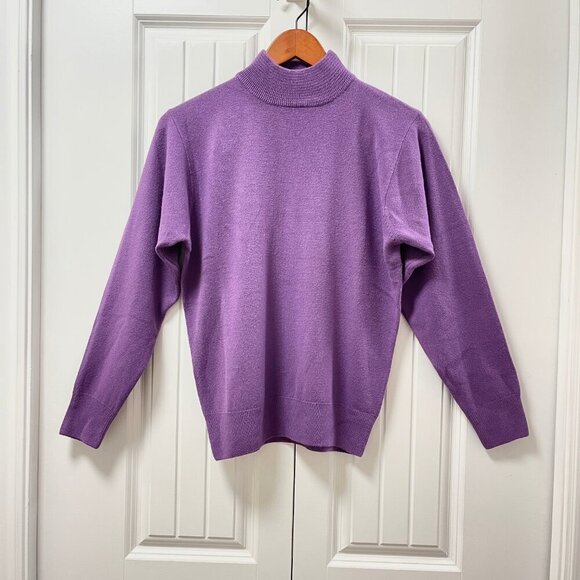 Vintage Gianni Dolce Mock Neck Sweater Purple - Picture 1 of 12